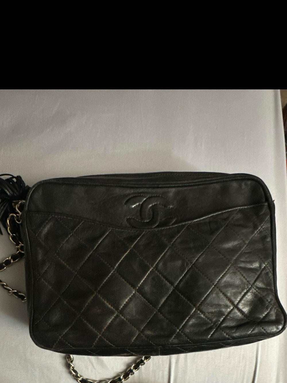 Vintage Chanel Camera Bag Black Quilted Lambskin Camera Bag